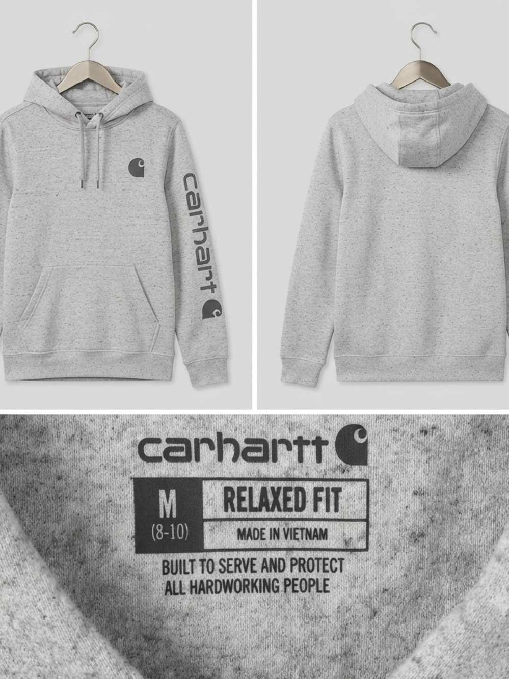 Carhartt Womans Gray Heather Logo Pullover Hoodie